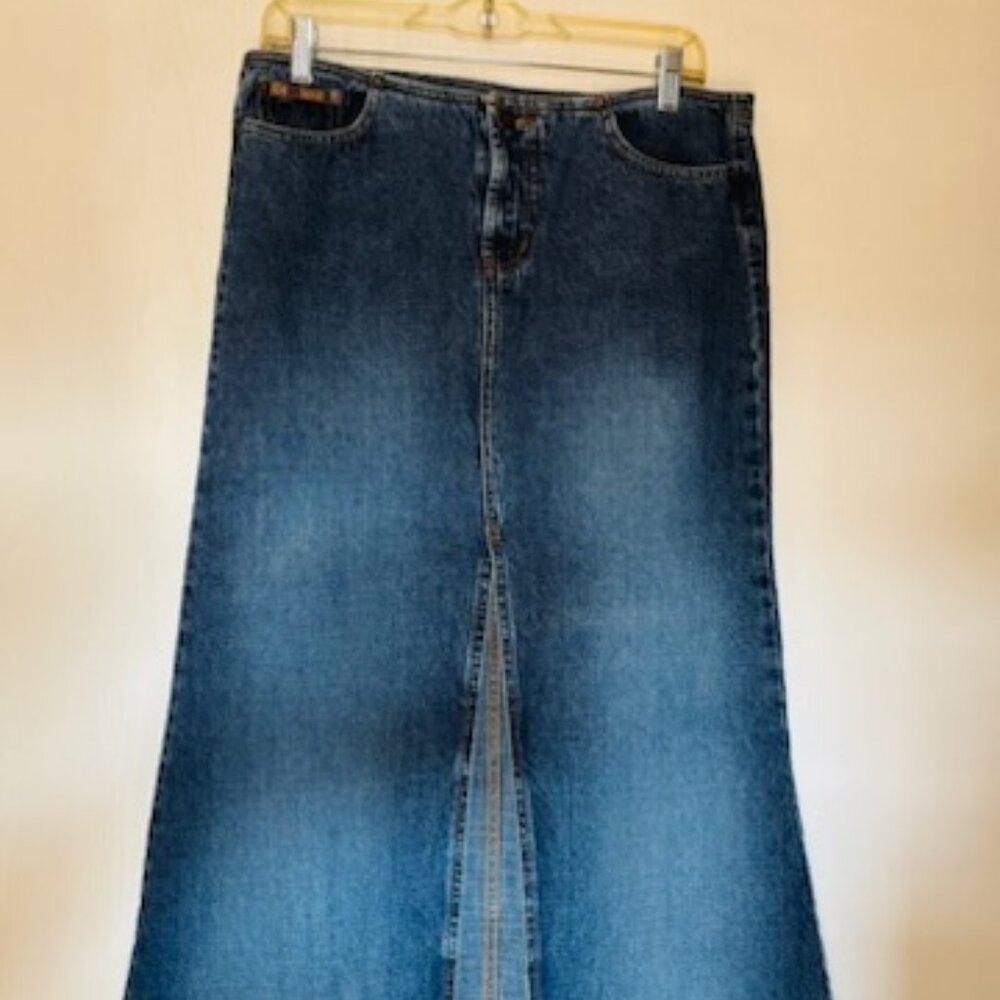 Vintage Lei Denim Maxi Skirt